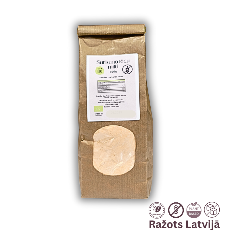 BIO Sarkano lēcu milti (500g)